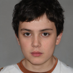 Neutral white child male with short  brown hair and brown eyes