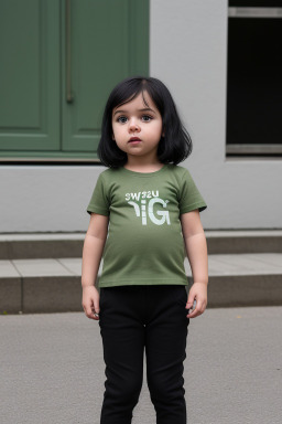 Swiss infant girl with  black hair