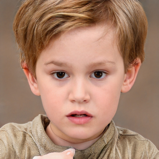 Neutral white child male with short  brown hair and brown eyes