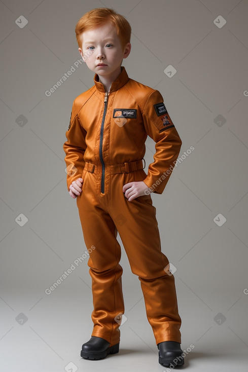 South korean child boy with  ginger hair