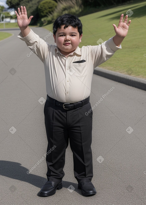 New zealand child boy with  black hair