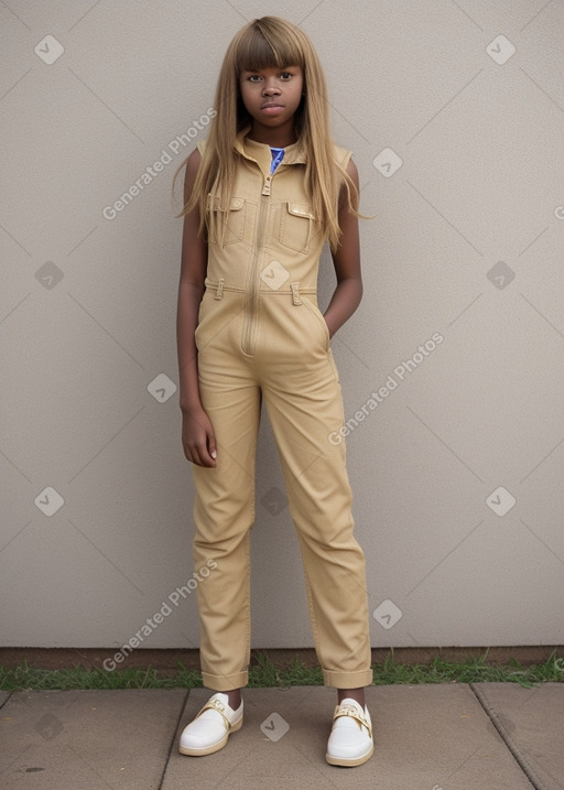 African teenager girl with  blonde hair