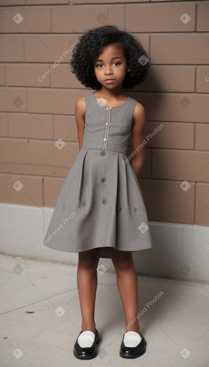 African american child girl with  gray hair