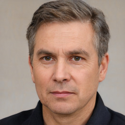 Neutral white adult male with short  brown hair and brown eyes