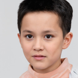 Neutral white child male with short  brown hair and brown eyes