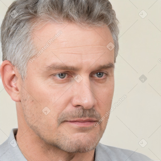 Neutral white adult male with short  brown hair and brown eyes