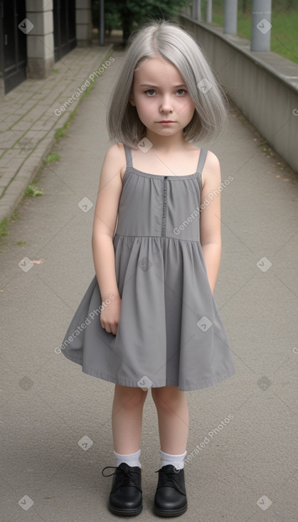 Czech child girl with  gray hair