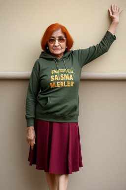 Pakistani elderly female with  ginger hair