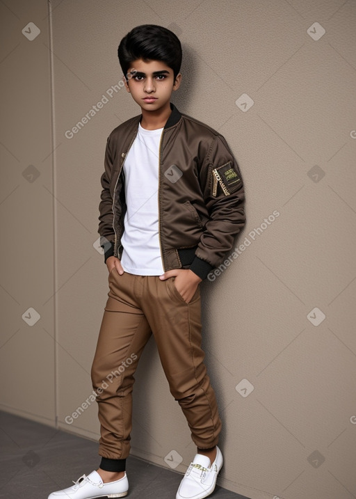 Pakistani teenager boy with  brown hair