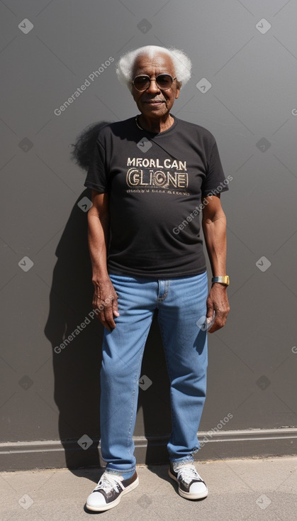 African american elderly male with  black hair