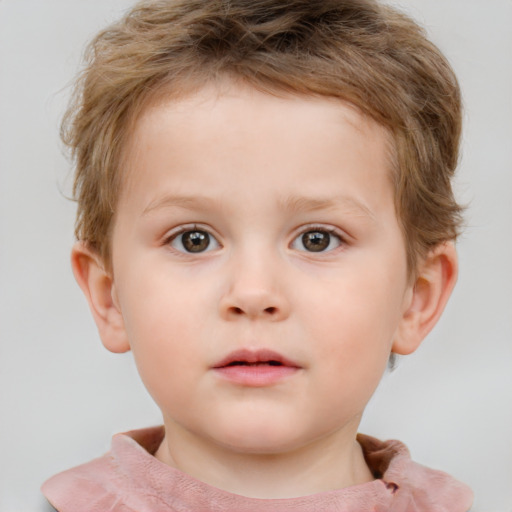 Neutral white child male with short  brown hair and brown eyes