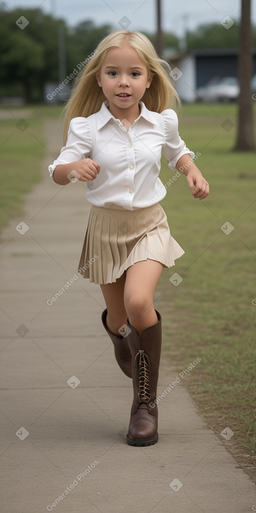 Panamanian child girl with  blonde hair