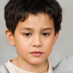 Neutral white child male with short  brown hair and brown eyes