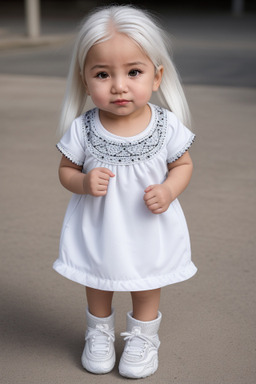 Uzbek infant girl with  white hair