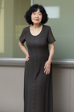 South korean elderly female with  black hair