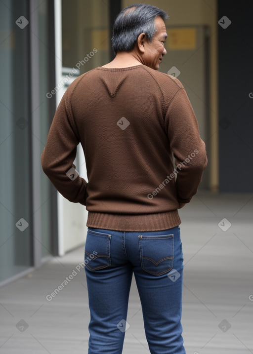 Malaysian middle-aged male with  brown hair