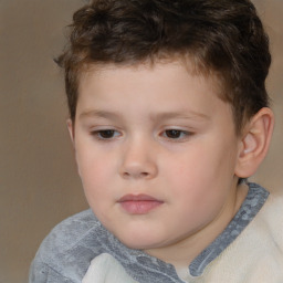 Neutral white child male with short  brown hair and brown eyes