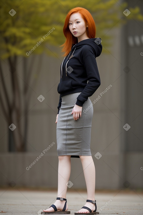 Chinese adult female with  ginger hair