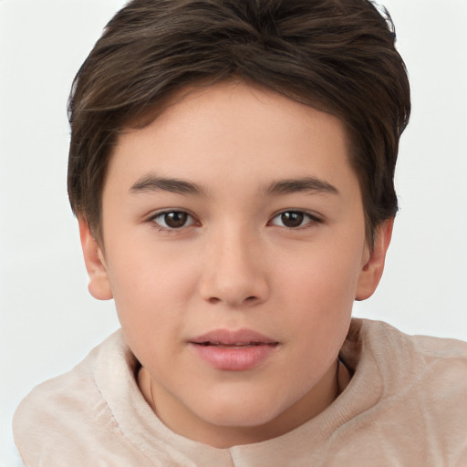 Neutral white young-adult female with short  brown hair and brown eyes