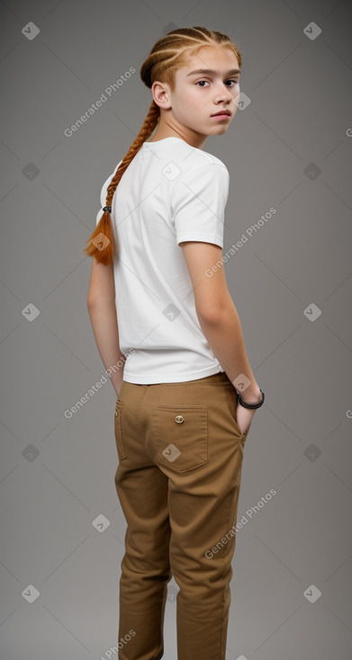 Hispanic teenager boy with  ginger hair