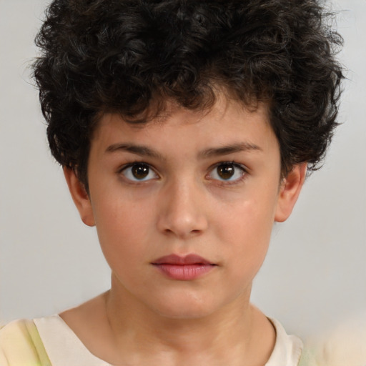 Neutral white child male with short  brown hair and brown eyes