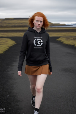 Icelandic adult female with  ginger hair