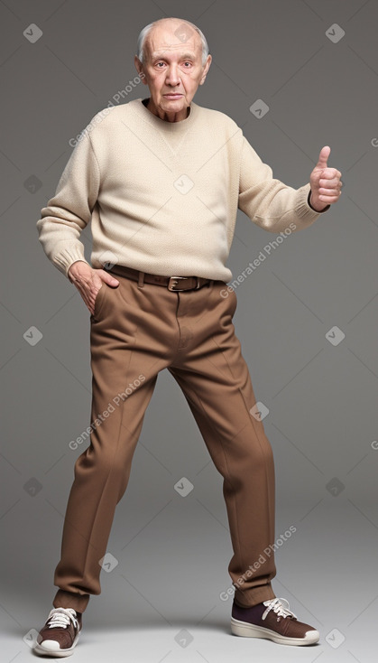 French elderly male with  brown hair