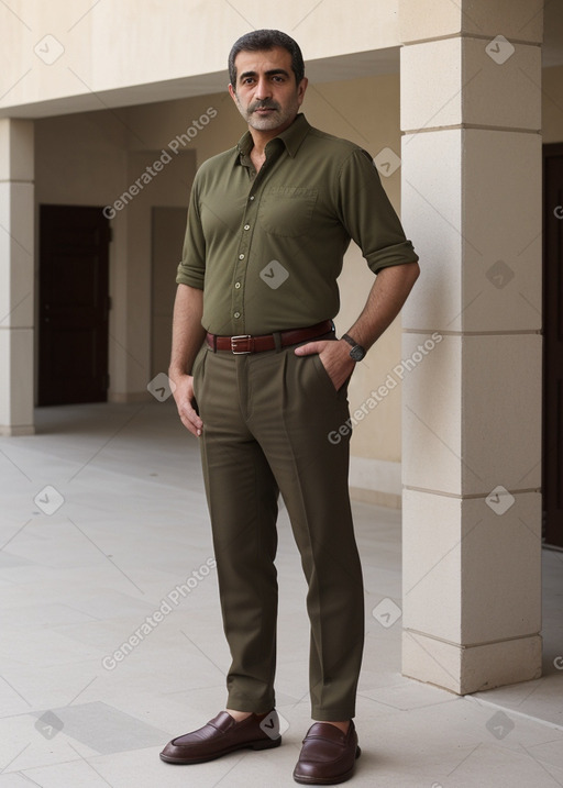 Syrian middle-aged male with  brown hair