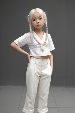 Japanese child female with  white hair