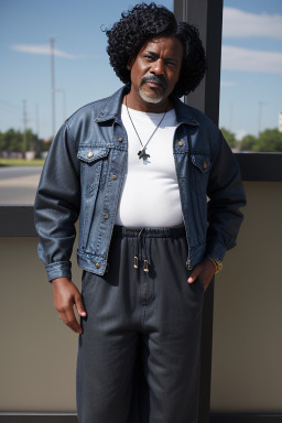 African american middle-aged male with  black hair