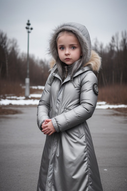 Ukrainian child girl with  gray hair