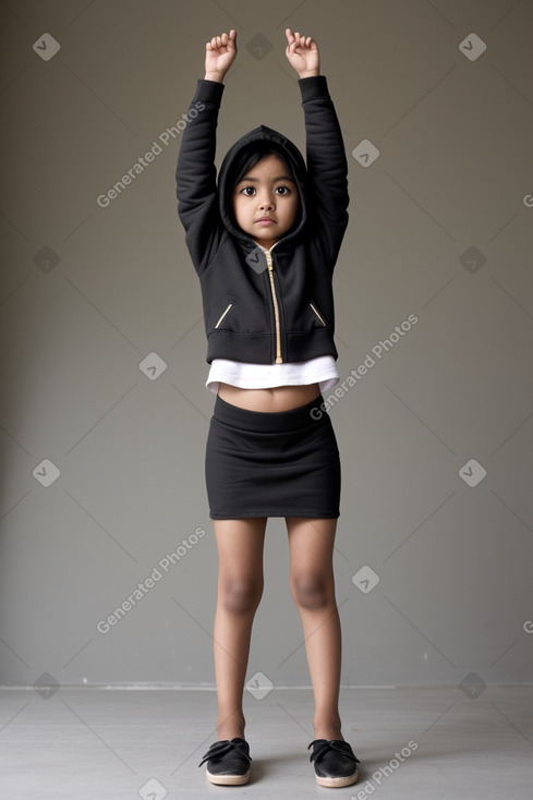 Nepalese child female with  black hair