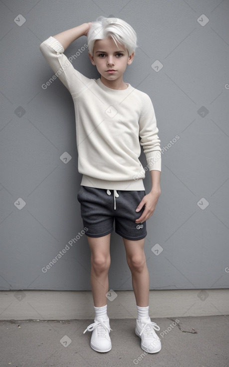 Italian child boy with  white hair