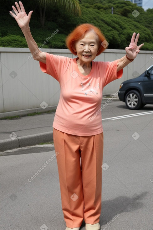 Japanese elderly female with  ginger hair