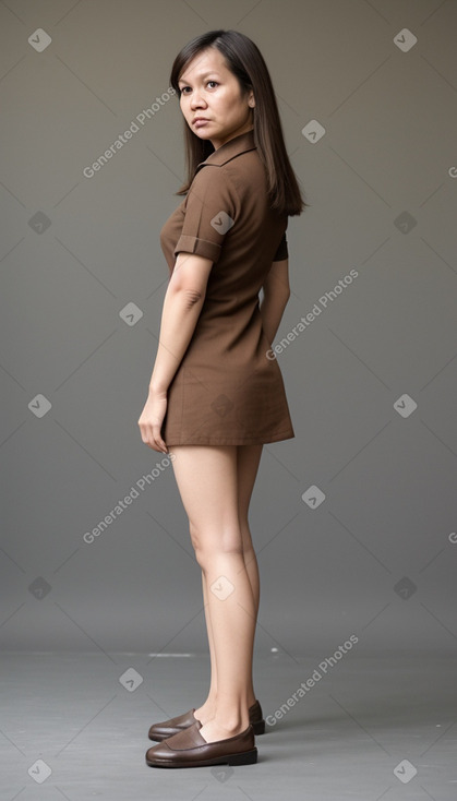 Indonesian 45 years female with  brown hair