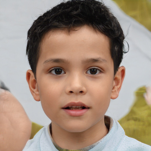 Neutral white child male with short  brown hair and brown eyes