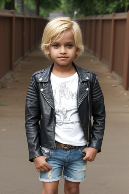 Indian child boy with  blonde hair