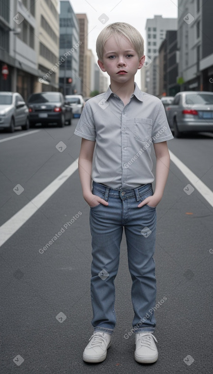 Child boy with  gray hair