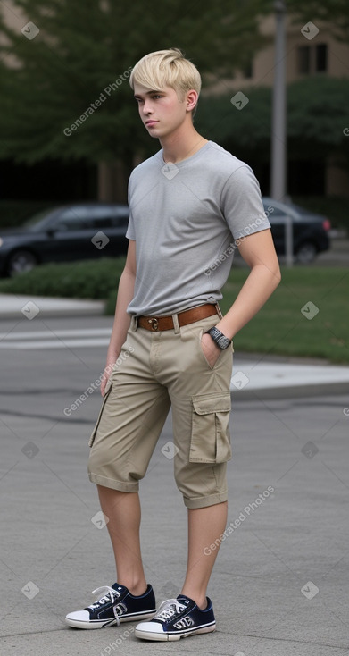 American young adult male with  blonde hair