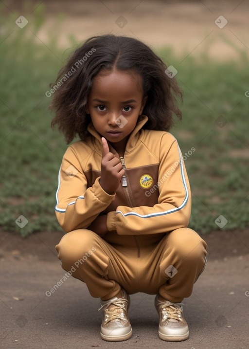 Ethiopian child girl with  brown hair