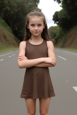 New zealand child girl with  brown hair