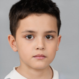 Neutral white child male with short  brown hair and brown eyes