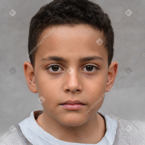 Neutral white child male with short  brown hair and brown eyes