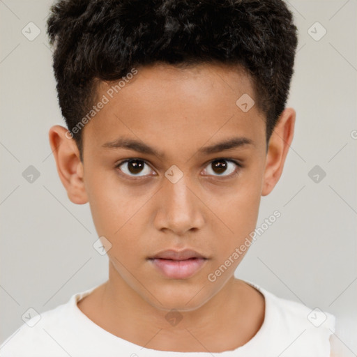 Neutral white child male with short  brown hair and brown eyes