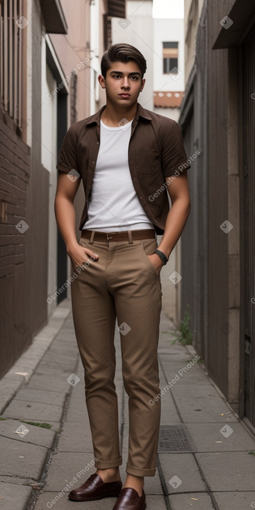 Colombian young adult male with  brown hair