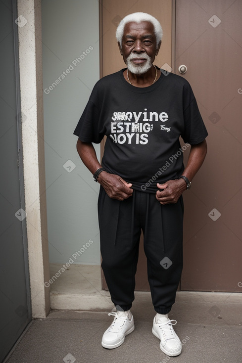 African american elderly male with  black hair