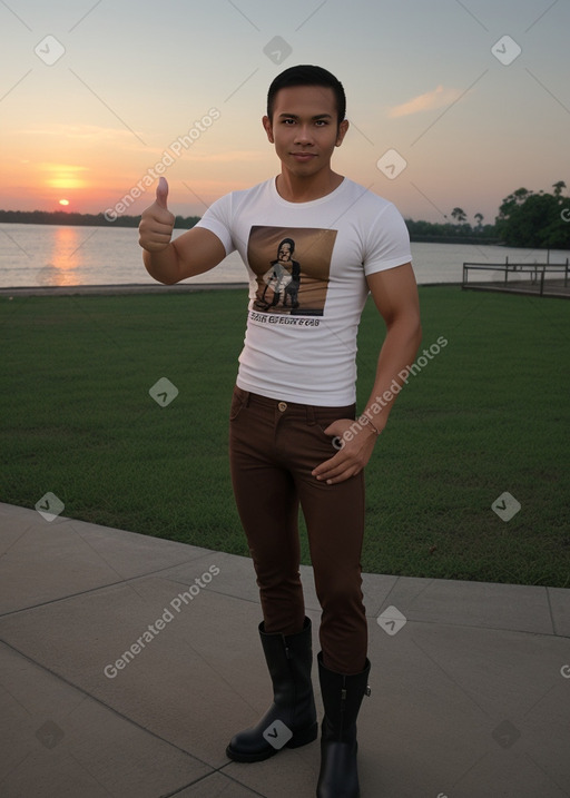 Indonesian adult male with  brown hair