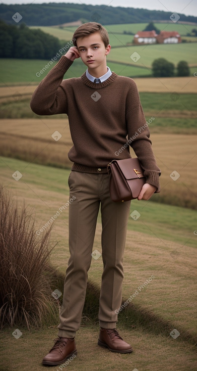 Slovak teenager male with  brown hair