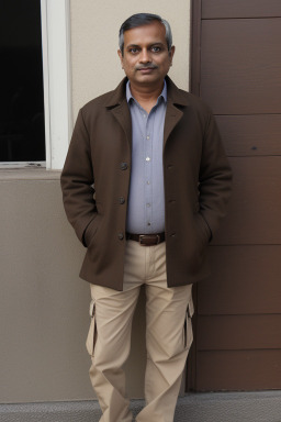 Indian middle-aged male with  brown hair