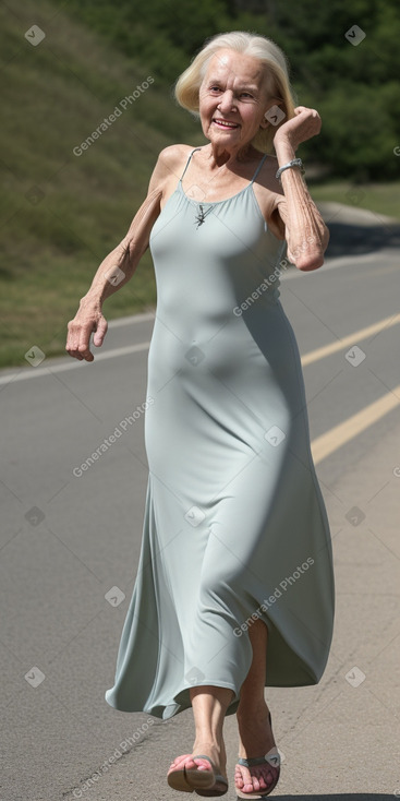 Caucasian elderly female with  blonde hair